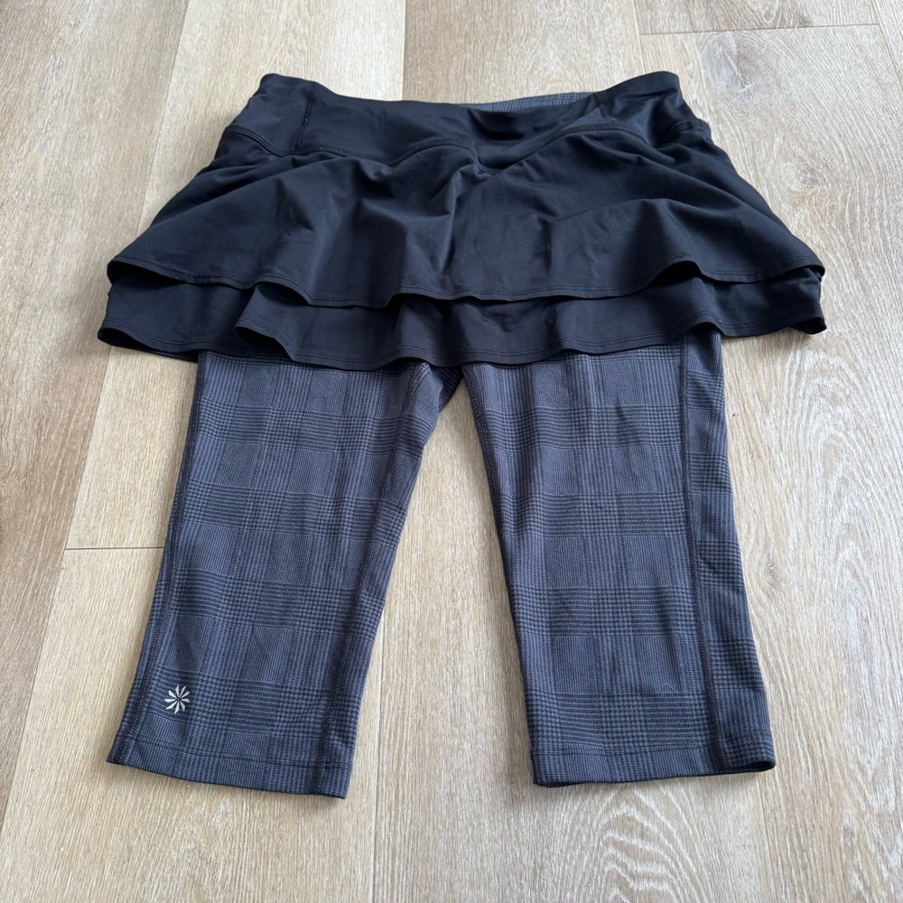 Athleta Black Layered Skirt Leggings